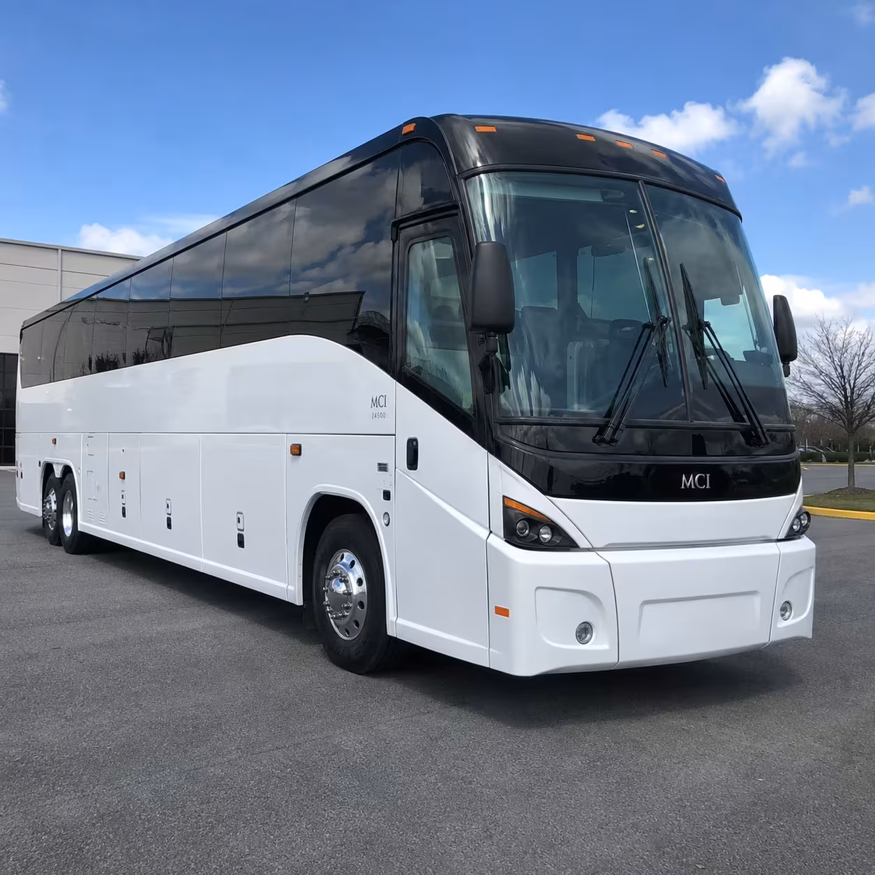 mobile charter bus rental exterior