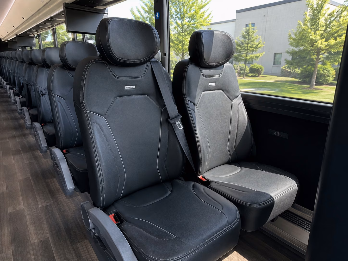 mobile charter bus rental interior
