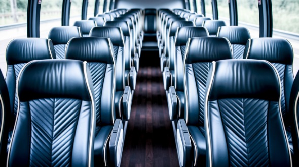 mobile 54 passenger charter bus inside