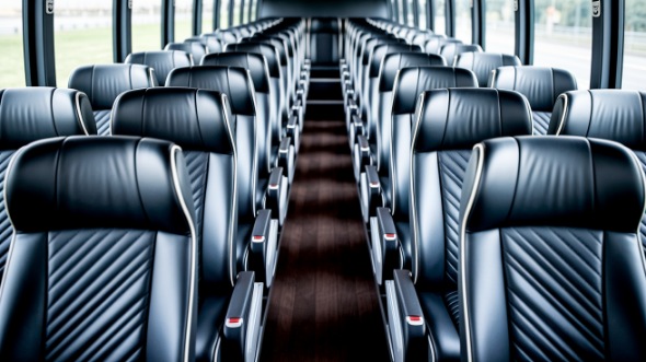 mobile 56 passenger charter bus inside